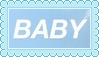 blue stamp that says BABY